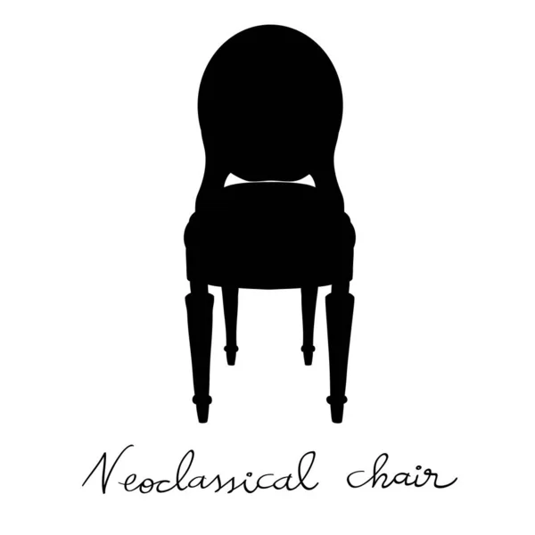 Hand Drawn Doodle Illustration Classical Revival Chair Silhouette Object Isolated — Stock Photo, Image