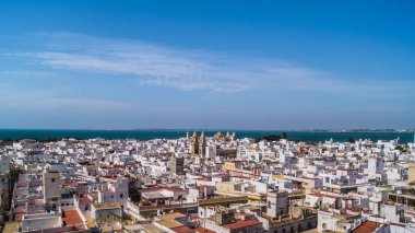 Aerial view of Cadiz from Torre Tavira Andalucia Spain clipart