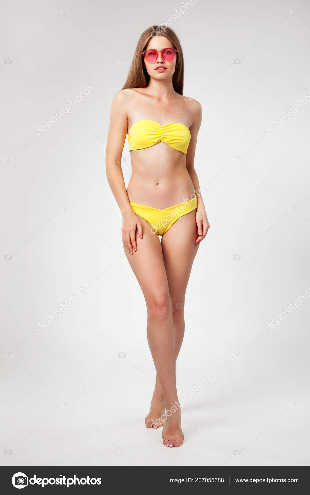 Yellow bikini shop girl