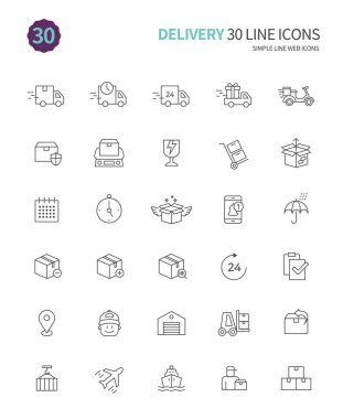 Teslim basit çizgi simgeleri