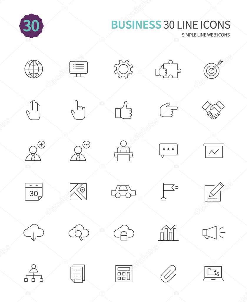 business simple line icons