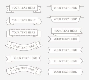 Etiketlerin düz tasarımı, şerit afişler, Banner Web Sticker illüstrasyon.