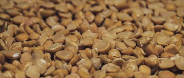 Doğranmış kurutulmuş bezelye arka plan. Makro görünümü.