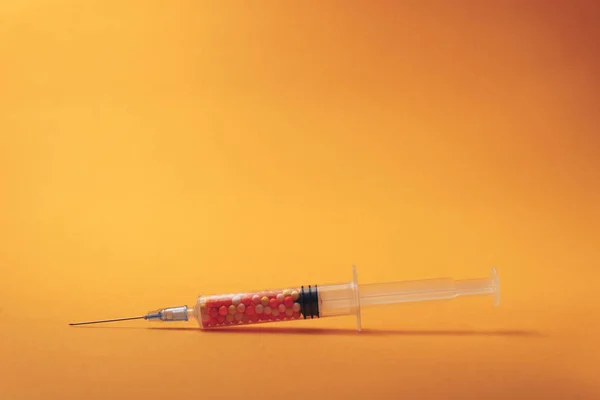Syringes Color Drugs Vitamins Dyes Flavor Enhancers Nutritional Supplements Innovative — Stock Photo, Image
