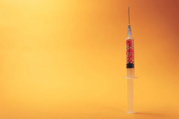 Jeringas Con Medicamentos Color Vitaminas Tintes Potenciadores Del Sabor Suplementos — Foto de Stock