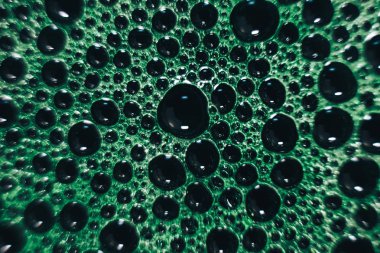 Güzel yeşil kabarcıklar arka plan . Makro görünümü.