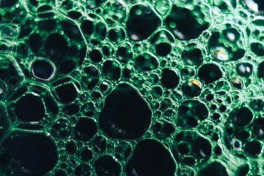 Güzel yeşil kabarcıklar arka plan . Makro görünümü.