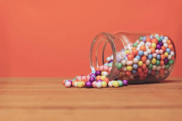 Pequena Garrafa Preparações Multicoloridas Vitaminas Corantes Intensificadores Sabor Suplementos Nutricionais — Fotografia de Stock