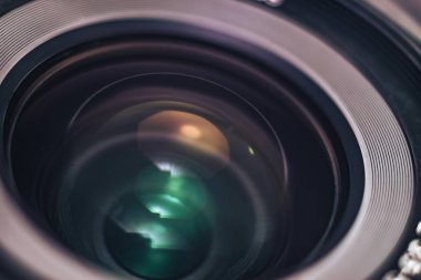Güzel Kamera Lens arka plan. Makro görünümü.