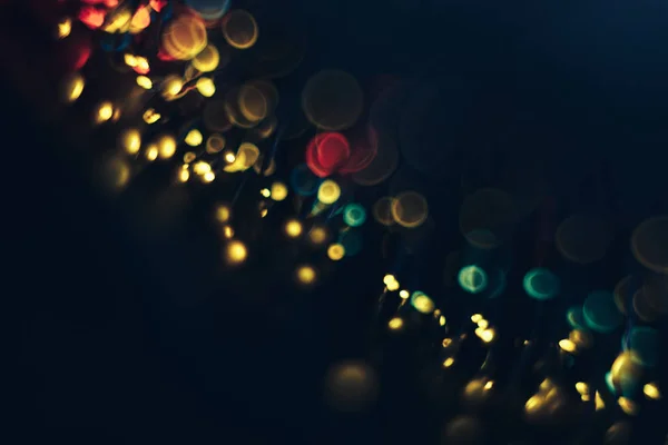 Hermoso Bokeh Color Sobre Fondo Abstracto Oscuro — Foto de Stock