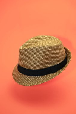 Şeftali arka planda güzel hasır şapka.