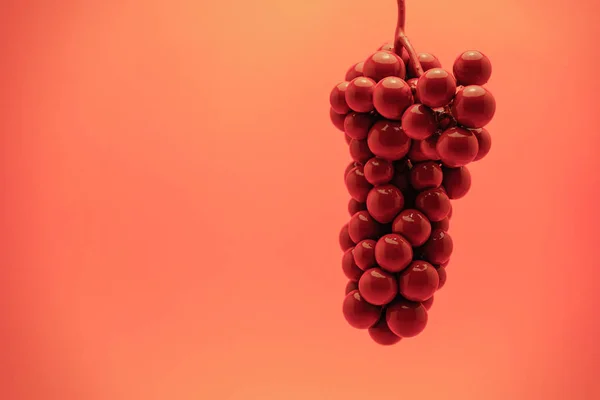 Red Grapes Beautiful Yellow Background Creative Concept — Stock Photo, Image
