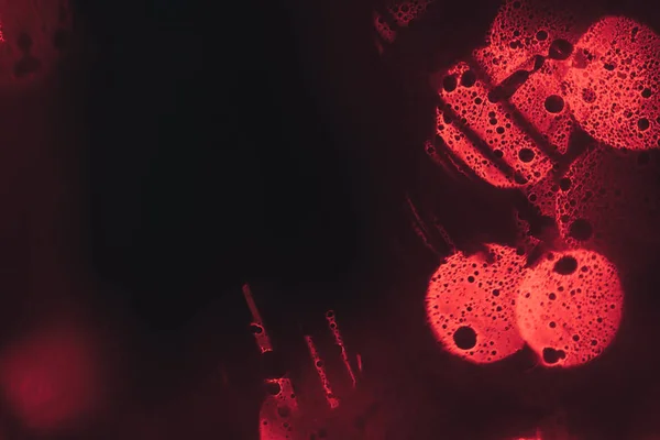 Крупним Планом Вірус Клітинний Мікроскоп Абстрактний Червоний Боке — стокове фото
