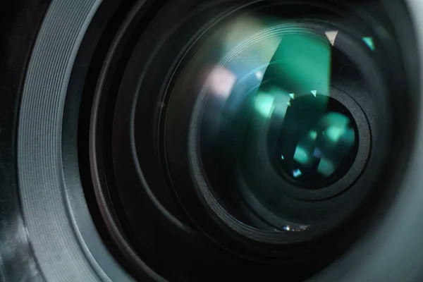 Close up dust and peel on a camera lens  background. Macro view.