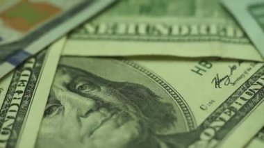Close up Beautiful Dollars Background. Amerikan, Amerikan doları nakit para. Dolar Banknotları. Makro görünümü.