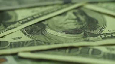 Close up Beautiful Dollars Background. Amerikan, Amerikan doları nakit para. Dolar Banknotları. Makro görünümü.