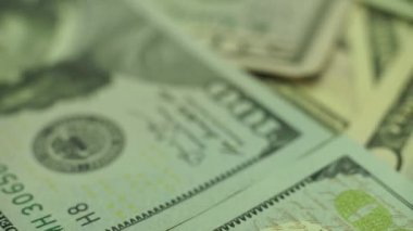 Dolar Yakın Konsept. Amerikan Doları Nakit Para arka plan. Makro görünümü. Dönüş 360 derece.