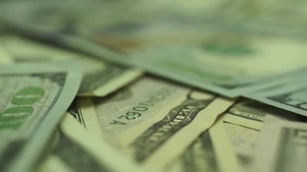 ドルクローズアップコンセプト アメリカドル現金マネーの背景 マクロ ビュー 回転360度 — ストック動画