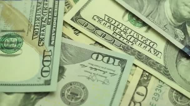 Feche Fundo Dólares Bonitos Dinheiro Americano Dólares Americanos Dólar Notas — Vídeo de Stock
