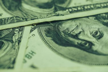 Dolar Yakın Konsept. Amerikan Doları Nakit Para arka plan. Makro görünümü. 