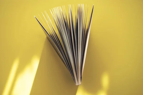 Nádherný Pohled Nejlepší Knihu Žlutém Pozadí — Stock fotografie