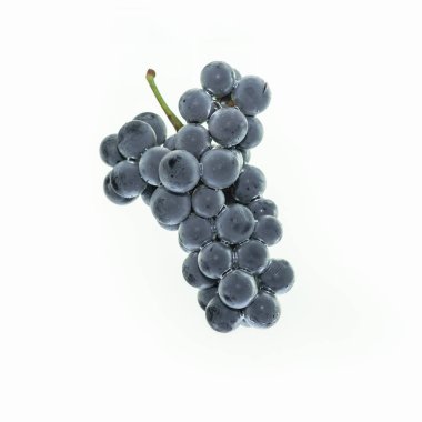 Su beyaz arka planda güzel mavi şarap üzüm. 