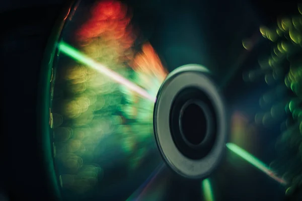 Bellissimo Disco Dvd Astratto Con Sfondo Luce Lucentezza Multicolore — Foto Stock