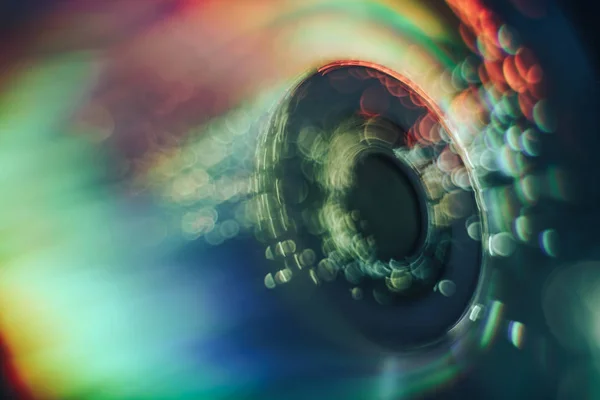 Красивый Абстрактный Диск Разноцветным Светящимся Фоном — стоковое фото