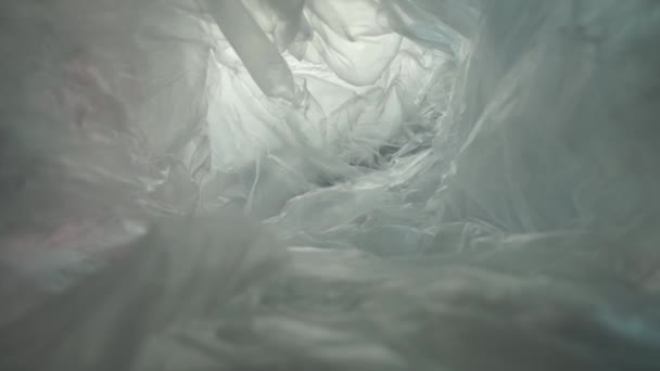 Bolsa Plástico Bonito Fundo Abstrato Nenhum Conceito Saco Plástico Salvar — Vídeo de Stock