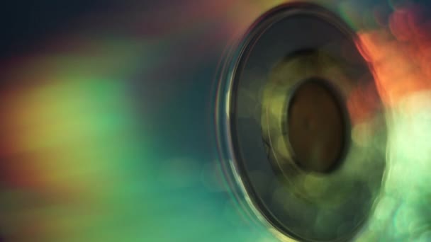 Hermoso Disco Rotación Abstracta Con Fondo Luz Brillante Multicolor — Vídeo de stock