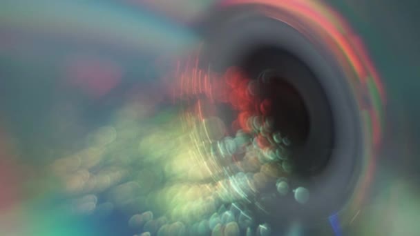 粒子空間の背景を持つ輝きの美しい抽象的な円 — ストック動画