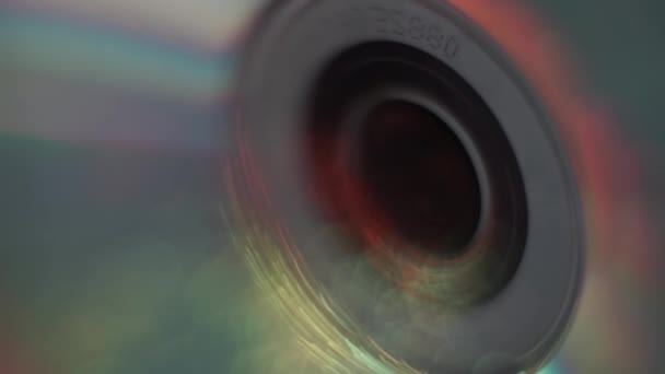 Belo Disco Rotação Abstrato Com Fundo Luz Brilho Multi Colorido — Vídeo de Stock