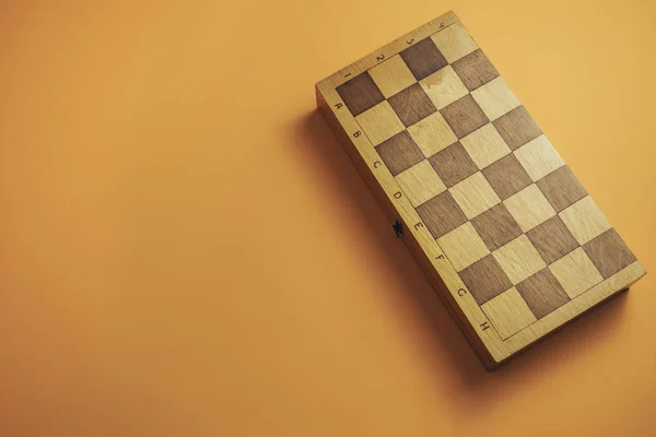 Beautiful Old Chess Board Orange Background — Stock Photo, Image