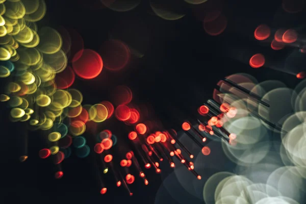 Gyönyörű Absztrakt Optikai Hálózati Kábel Egy Több Színű Ragyogás Háttér — Stock Fotó