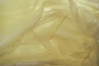 Güzel sarı plastik torba soyut arka plan. Plastik Torba Konsepti yok, dünyayı kurtar, dünyayı koru.