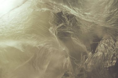 Güzel plastik torba soyut arkaplanı kapat. Plastik Torba Konsepti yok, dünyayı kurtar, dünyayı koru.