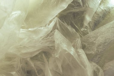 Güzel plastik torba soyut arkaplanı kapat. Plastik Torba Konsepti yok, dünyayı kurtar, dünyayı koru.