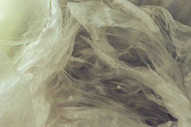 Güzel plastik torba soyut arkaplanı kapat. Plastik Torba Konsepti yok, dünyayı kurtar, dünyayı koru.