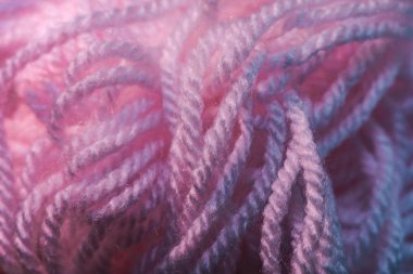 Pembe iplik arkaplan dokusunun güzel karışıklığını kapat. Makro Fotoğraf Görünümü.