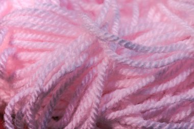 Pembe iplik arkaplan dokusunun güzel karışıklığını kapat. Makro Fotoğraf Görünümü.