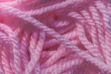 Pembe iplik arkaplan dokusunun güzel karışıklığını kapat. Makro Fotoğraf Görünümü.