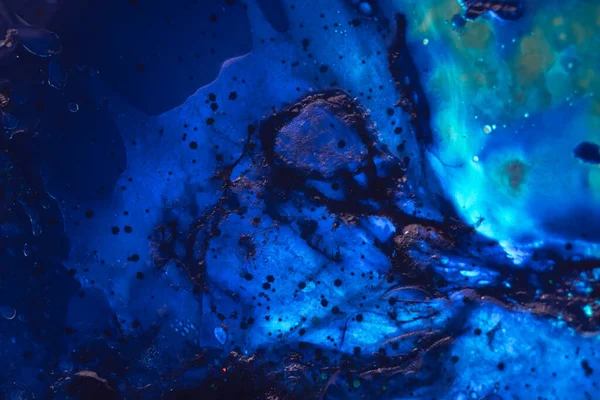抽象水彩絵具デザインのための青の背景パターン 背景用の液体の質感 バナー — ストック写真