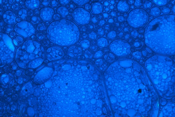 Närbild Vackra Abstrakta Blå Bubblor Vatten Extrem Abstrakt Naturmönster För — Stockfoto