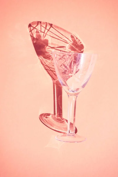 Krásné Abstraktní Pozadí Víno Skleněné Světlo Paprsky Lomu Korálové Pastelové — Stock fotografie