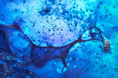 Soyut suluboya boya tasarım için mavi arkaplan deseni. Arkaplan, pankart için sıvı dokusu.