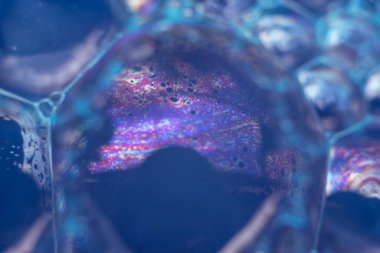 Tasarım için güzel soyut mavi baloncuklar arka plan deseni dokusu. Makro görünüm. 