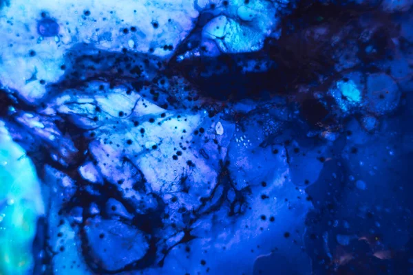 抽象水彩絵具デザインのための青の背景パターン 背景用の液体の質感 バナー — ストック写真