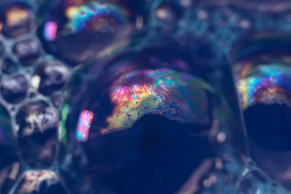 デザインのための美しい抽象的な青の泡の背景パターンテクスチャ マクロビュー — ストック写真