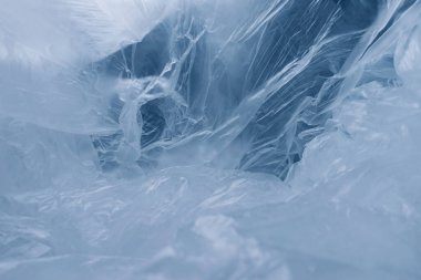 Tasarım için plastik torba soyut arkaplan deseni dokusu. Plastik Torba Konsepti yok, dünyayı kurtar, dünyayı koru.