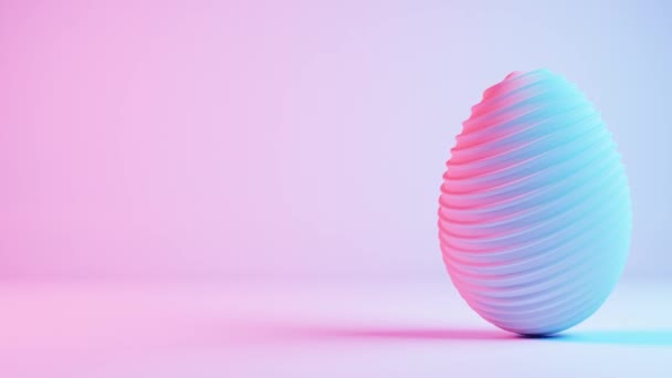 Diseño Minimalista Huevo Pascua Con Una Textura Vidrio Elegante Que — Vídeos de Stock